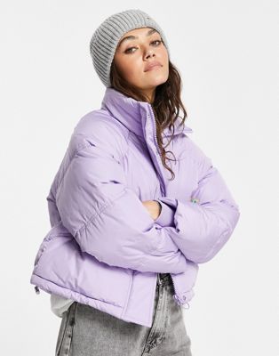 Topshop padded puffer jacket in lilac