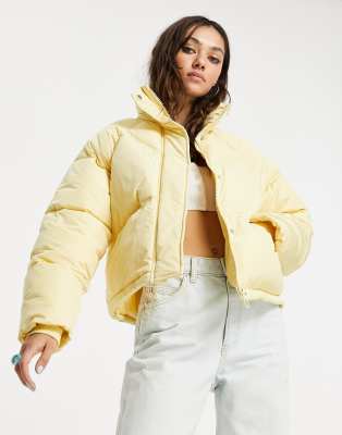 Topshop yellow puffer on sale jacket