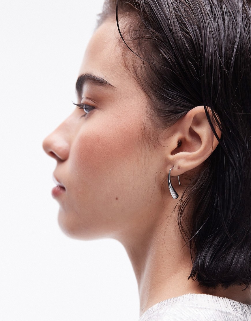 Topshop Padme waterproof stainless steel drop earrings in silver tone