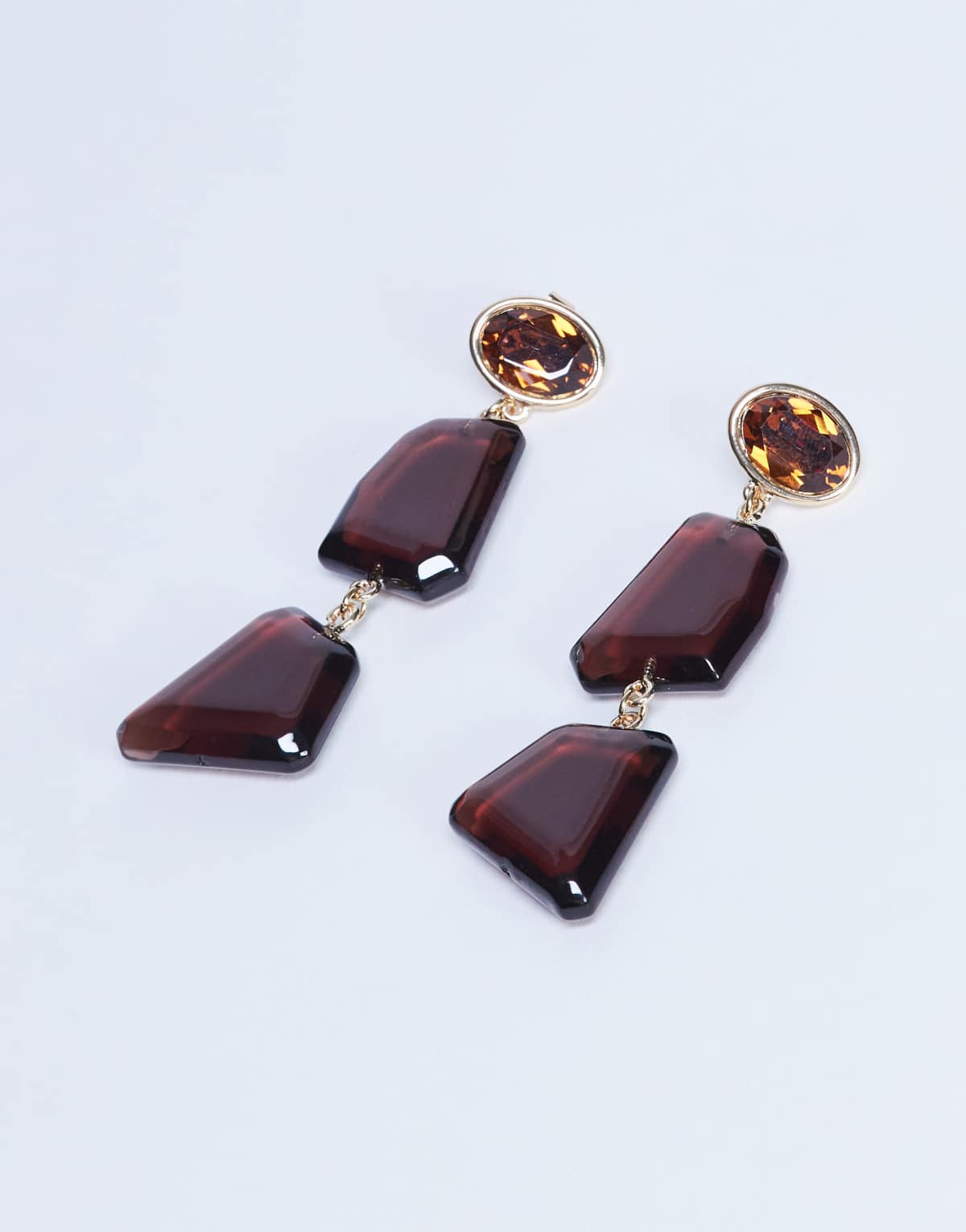 Topshop Paige abstract drop earrings in burgundy