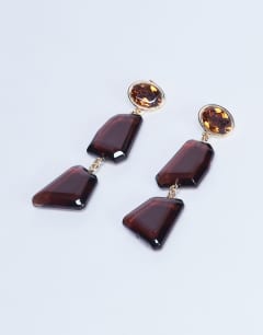Paige abstract drop earrings in burgundy
