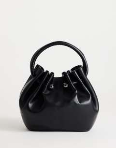 Paige medium ring handle grab bag in black