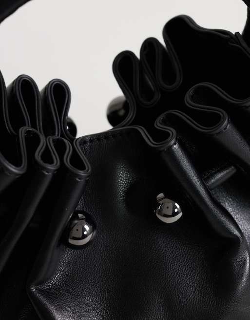 Topshop Paige mittelgroße Tasche mit Ringgriff in Schwarz, 3 von 4