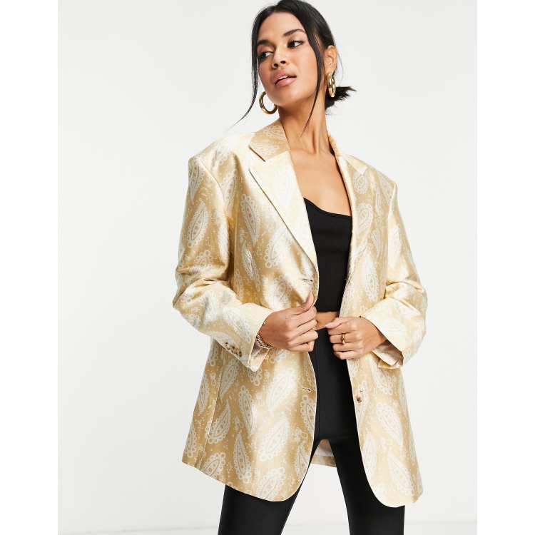 Womens gold blazer on sale jacket