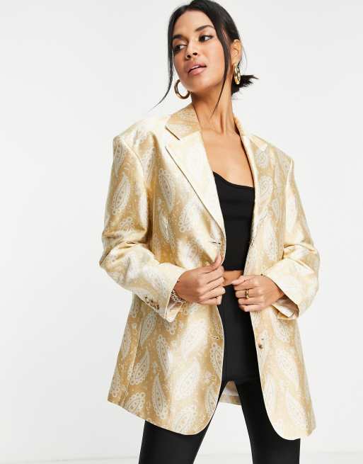 Gold paisley cheap blazer