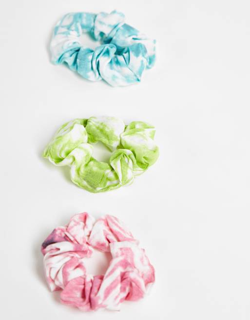 Topshop - Pakke med 3 scrunchies i multifarvet batik, 4 af 4