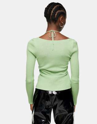 green cut out top