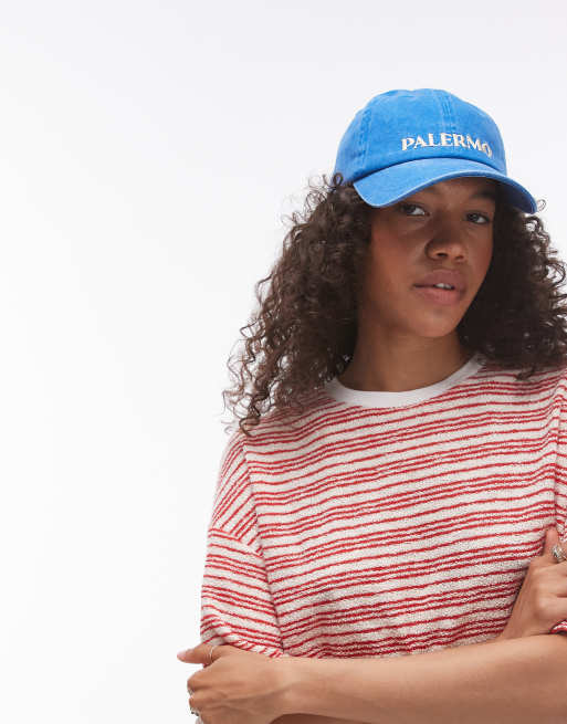 Topshop Palermo cap in washed blue ASOS