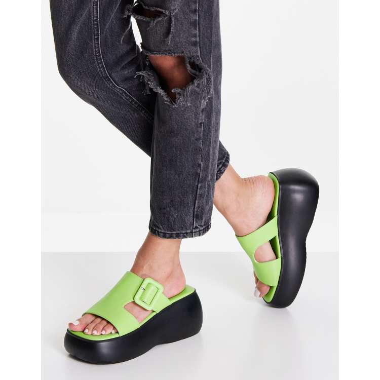 Topshop 2025 green mules