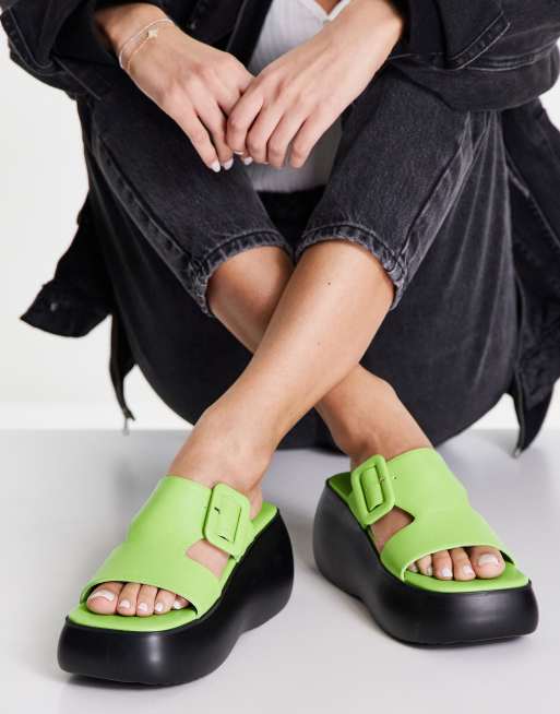 Topshop best sale green mules