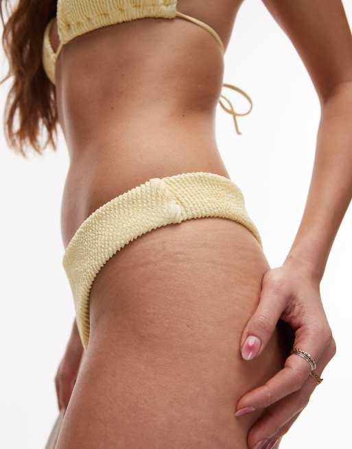 Topshop Palma thong bikini bottoms in yellow