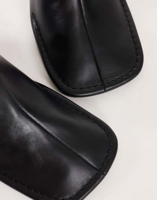 Topshop Pamela Ankle-Boots aus echtem Leder mit Blockabsatz in Schwarz, 4 von 4