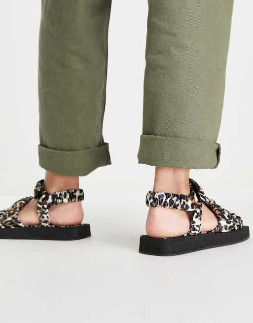 Leopard print sandals on sale topshop