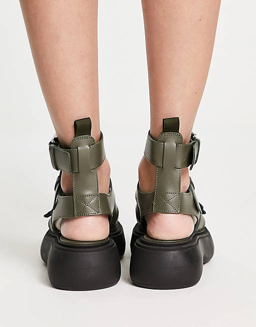 ASOS Herren Schuhe Sandalen Multi strap sandals in leather 