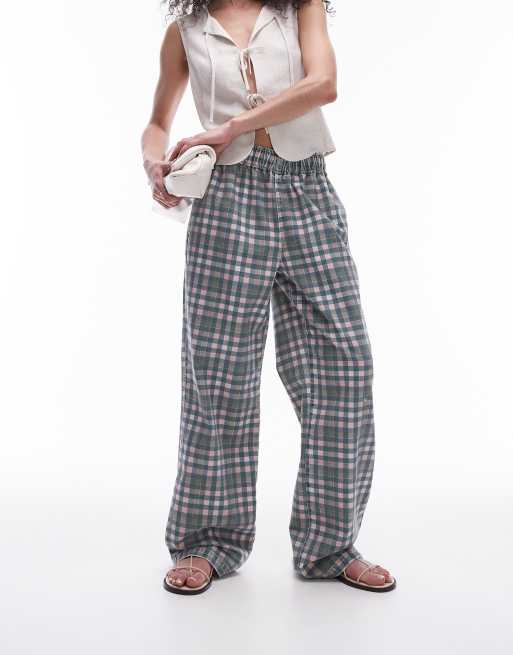 Topshop - Pantalon à enfiler à carreaux - Multicolore