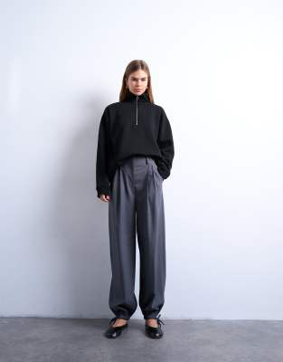 Pantalon ajusté à ourlet boule - Gris 46