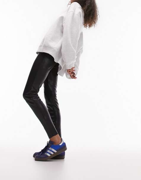Topshop - Pantalon ajusté en imitation cuir - Noir - view 1