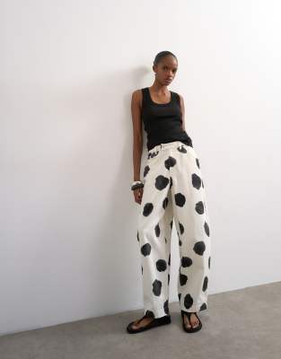Topshop - Pantalon ample à pois - Multicolore