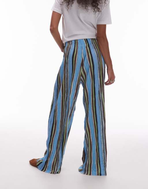 Topshop - Pantalon ample effet froissé à rayures - Multicolore, 3 de 5