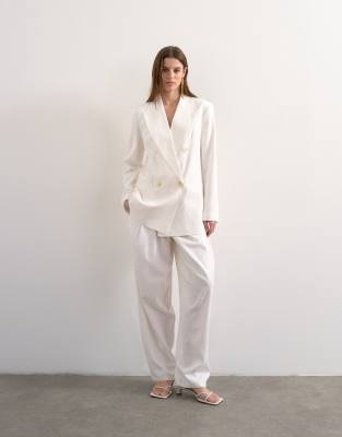 Pantalon ample en lin - Blanc 32