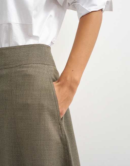 Topshop pantalón ancho y fluido en topo jaspeado, 4 de 5