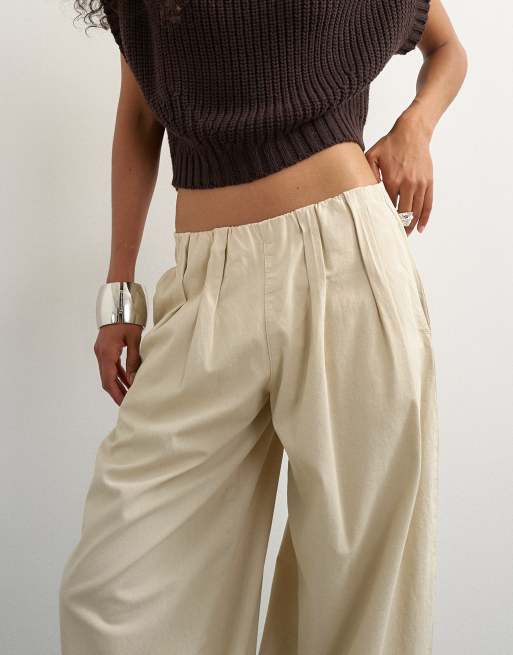 Topshop pantalon ballon en popeline crème, 3 de 5