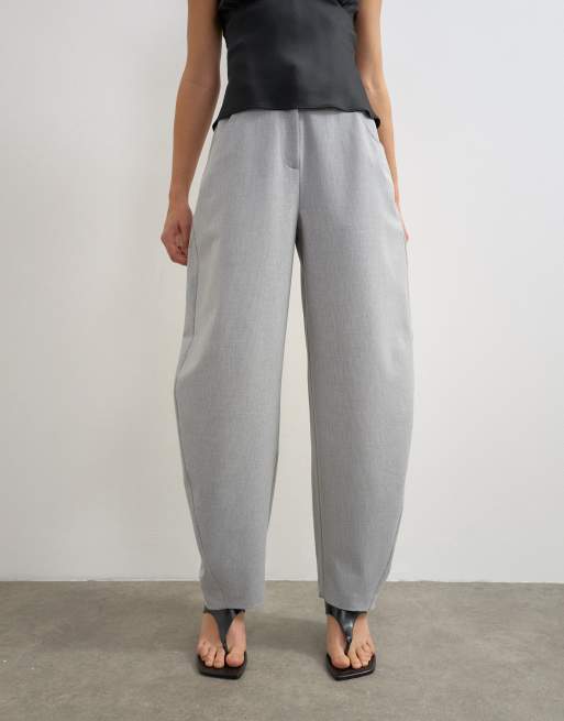 Topshop pantalon barrel à rayures grises, 2 de 9