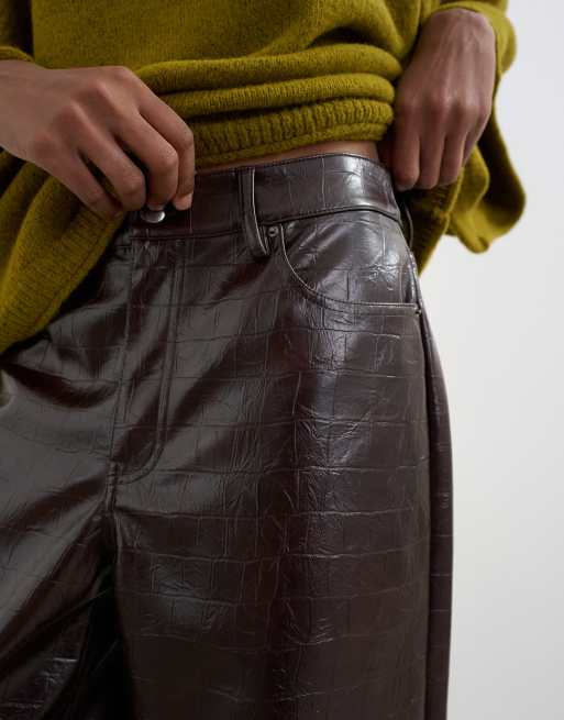 Topshop pantalon barrel couleur chocolat, 3 de 5