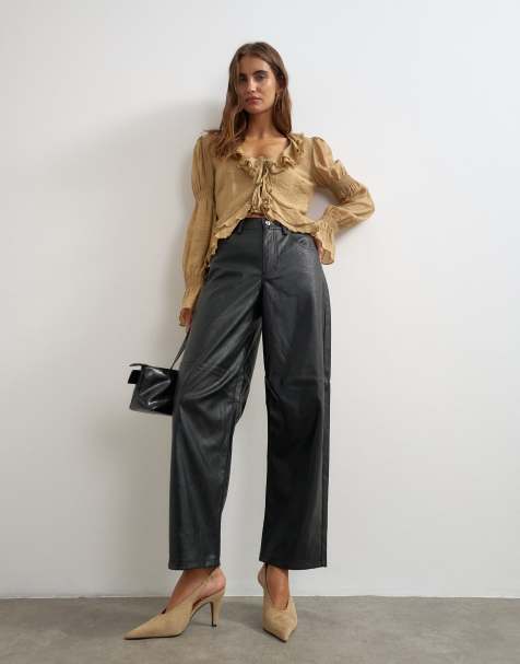 Topshop pantalon barrel noir - view 1