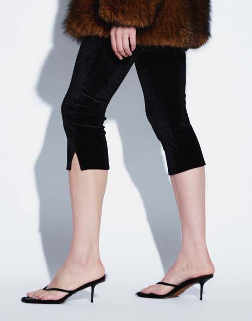 Topshop pantalón capri de terciopelo negro, 4 de 5