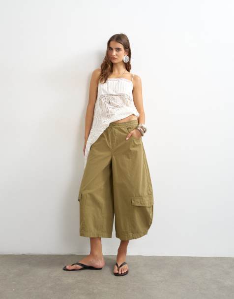 Topshop - pantalón cargo horseshoe en caqui - view 1