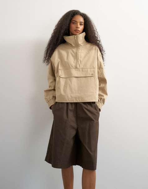 Topshop - pantalón corto ripstop con detalle de cordón ajustable en marrón - view 1