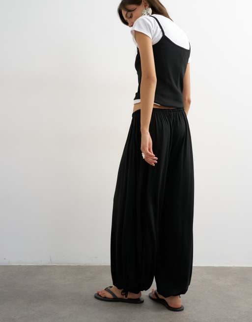 Topshop - Pantalon coupe ballon en jersey et viscose - Noir, 3 de 5
