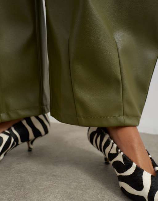 Topshop pantalon coupe barrel à empiècement kaki, 5 de 5