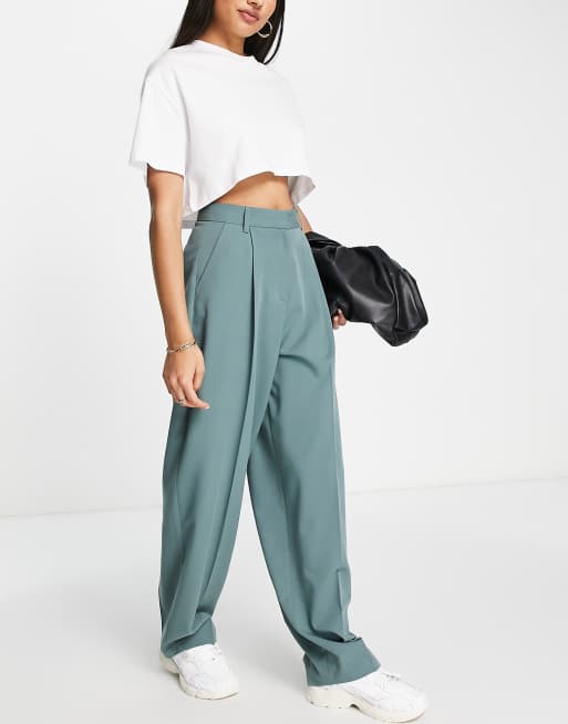 Topshop - Pantalon coupe carotte masculine - Ardoise