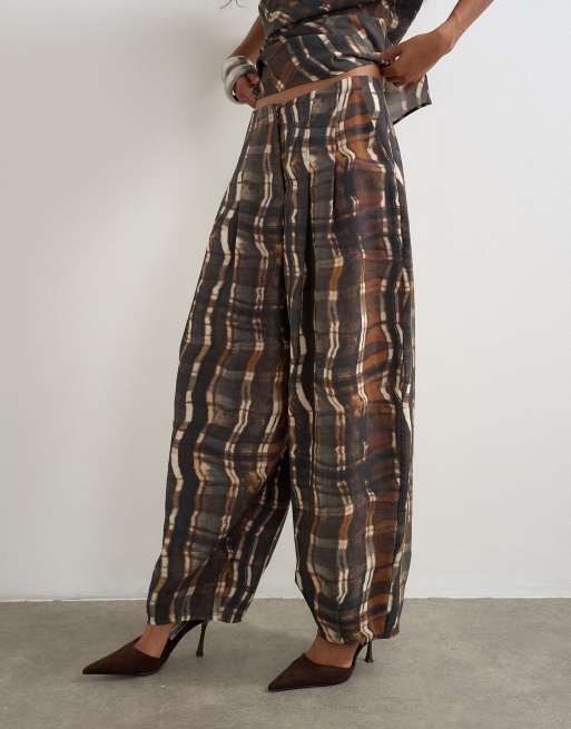Topshop - pantalón de conjunto plisado a cuadros, 2 de 5