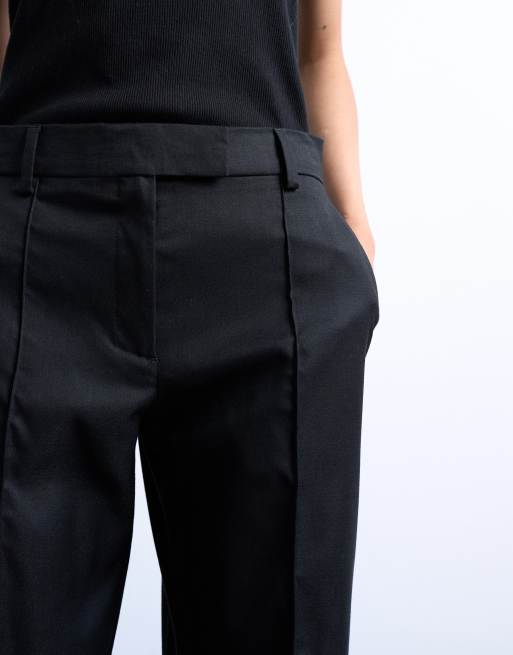 Topshop - Pantalon de costume d'ensemble coupe droite ajustée à taille mi-haute - Noir, 3 de 5