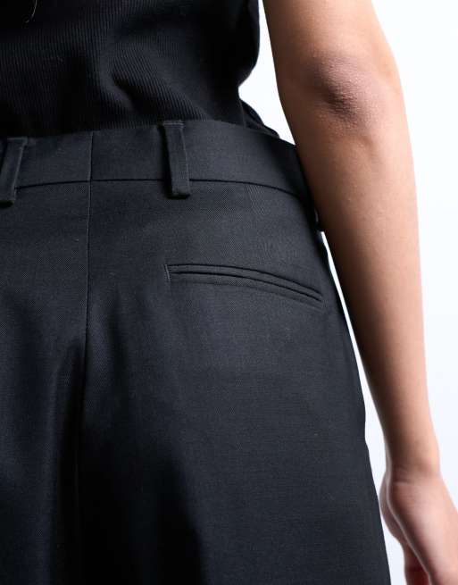 Topshop - Pantalon de costume d'ensemble coupe droite ajustée à taille mi-haute - Noir, 5 de 5