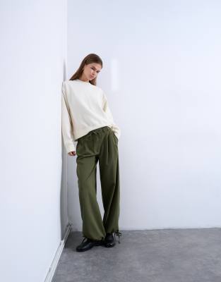 Pantalon de jogging bouffant ajusté - Olive-Vert 36