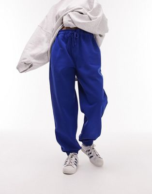 Topshop - Pantalon de jogging d'ensemble ample et oversize resserré aux chevilles - Bleu de cobalt