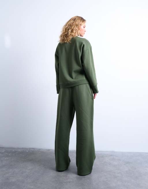 Topshop - Pantalon de jogging d'ensemble droit avec inscription « La Paloma » brodée - Vert, 3 de 5