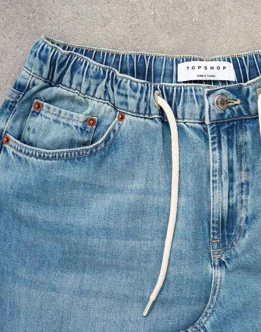 Topshop - Pantalon de jogging léger en jean - Bleu moyen, 5 de 7