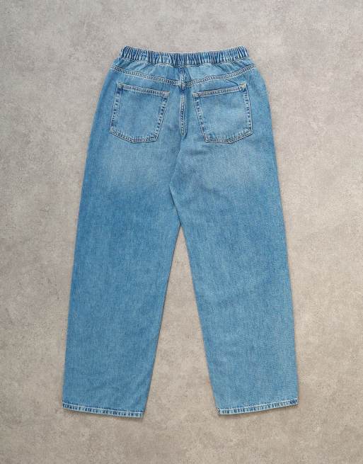 Topshop - Pantalon de jogging léger en jean - Bleu moyen, 7 de 7