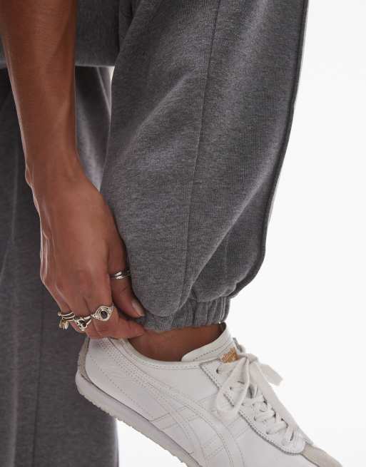 Topshop - Pantalon de jogging resserré aux chevilles à nervures - Gris, 3 de 5