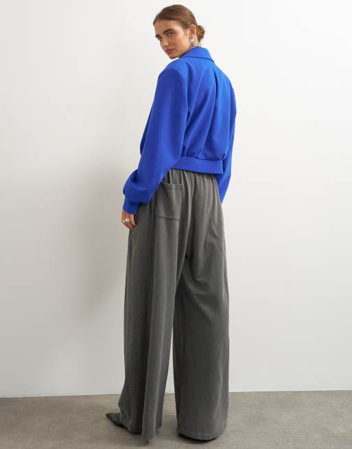 Topshop pantalon de jogging taille mi-haute en délavage gris, 4 de 5