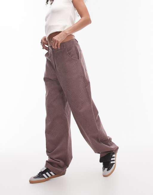 Topshop - Pantalon décontracté ajusté en velours côtelé - Vieux rose, 5 de 5