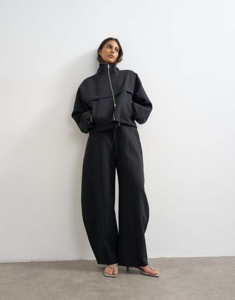 Topshop - Pantalon d'ensemble coupe barrel - Noir - view 1