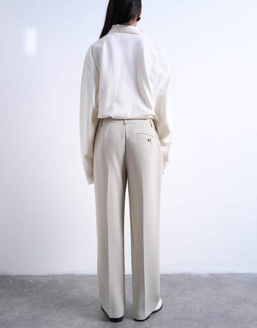 Topshop - Pantalon d'ensemble droit taille mi-haute épuré - Taupe, 3 de 5