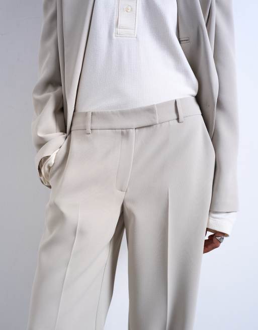 Topshop - Pantalon d'ensemble droit taille mi-haute épuré - Taupe, 4 de 5
