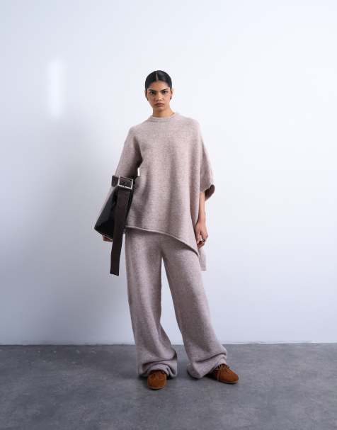 Topshop - Pantalon d'ensemble en maille - Beige - view 1